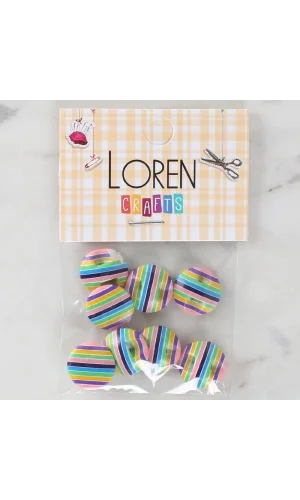 Loren Crafts 8li Desenli Düğme - 1104