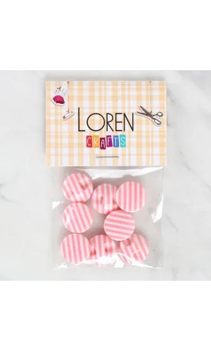 Loren Crafts 8li Desenli Düğme - 1105