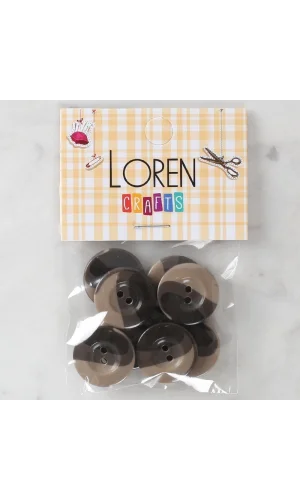 Loren Crafts 8li Düğme Kahverengi - 1139