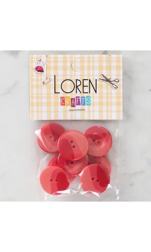 Loren Crafts 8li Düğme Kırmızı - 1128