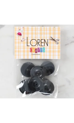 Loren Crafts 8li Düğme Koyu Gri - 1122
