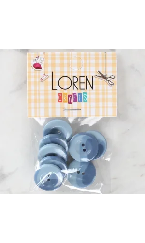 Loren Crafts 8li Düğme Mavi - 1132