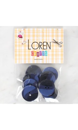 Loren Crafts 8li Düğme Mavi - 1141