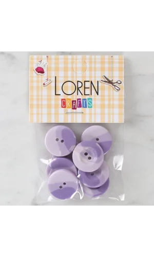 Loren Crafts 8li Düğme Mor - 1136