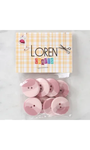 Loren Crafts 8li Düğme Pembe - 1123