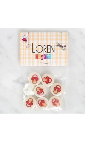 Loren Crafts 8li Emzik Düğme - 1005