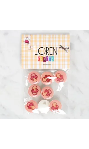 Loren Crafts 8li Emzik Düğme - 1006