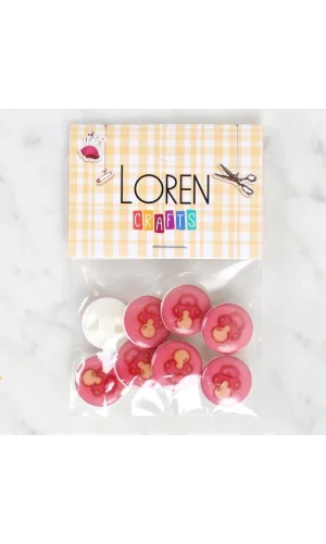 Loren Crafts 8li Emzik Düğme - 1008