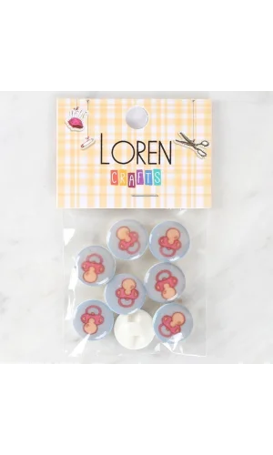 Loren Crafts 8li Emzik Düğme - 1010
