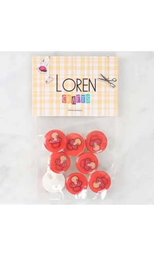 Loren Crafts 8li Emzik Düğme - 1012