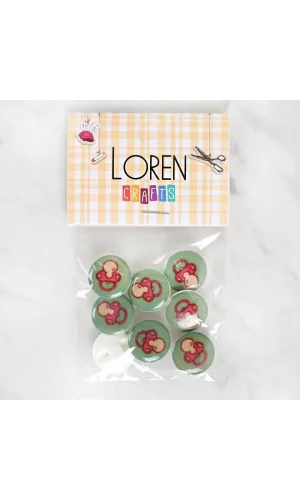 Loren Crafts 8li Emzik Düğme - 1014