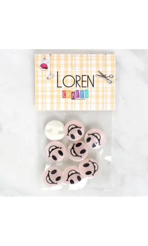 Loren Crafts 8li Gülen Yüz Düğme - 1018