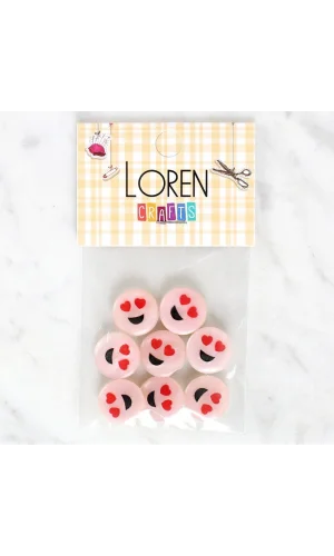 Loren Crafts 8li Gülen Yüz Düğme - 1022