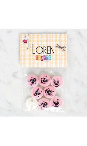 Loren Crafts 8li Gülen Yüz Düğme - 1035
