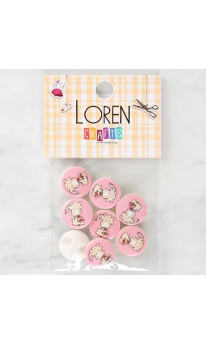 Loren Crafts 8li Köpek Düğme - 1032