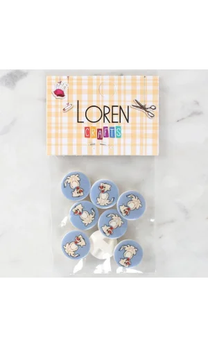 Loren Crafts 8li Köpek Düğme - 1243