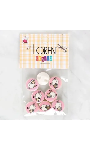Loren Crafts 8li Koyun Düğme - 1033
