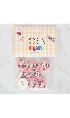 Loren Crafts 8li Koyun Düğme - 1169