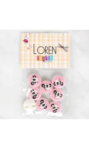 Loren Crafts 8li Panda Düğme - 1030