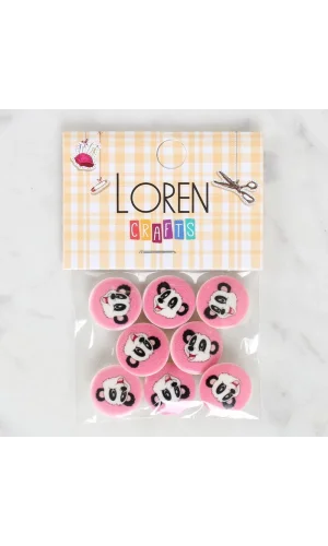 Loren Crafts 8li Panda Düğme - 1051