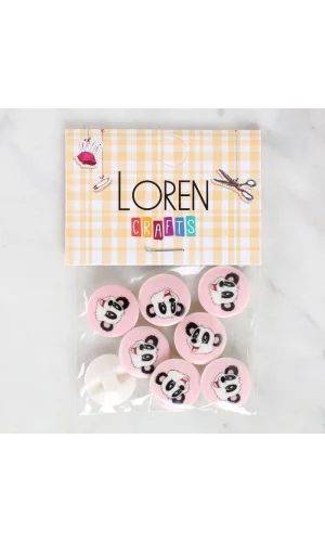 Loren Crafts 8li Panda Düğme - 1054