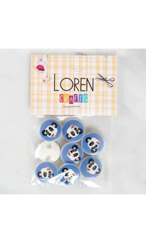Loren Crafts 8li Panda Düğme - 1056