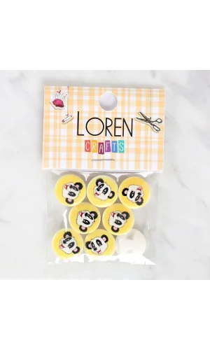 Loren Crafts 8li Panda Düğme - 1060