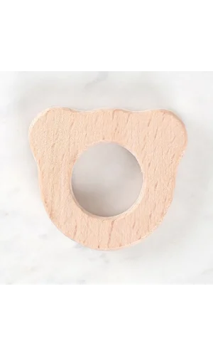 Loren Crafts Ayıcık Figürlü Organik Ahşap Diş Kaşı