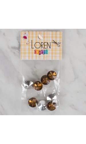 Loren Crafts kahverengi 8 li düğme - 208