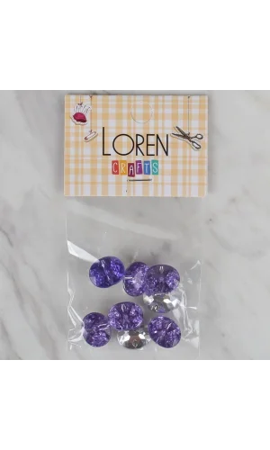 Loren Crafts lila 8 li düğme - 235