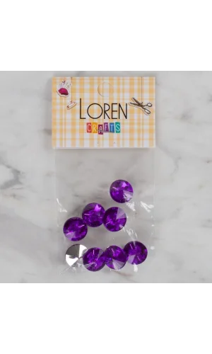 Loren Crafts mor 8 li düğme - 200