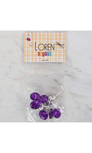 Loren Crafts mor 8 li düğme - 236