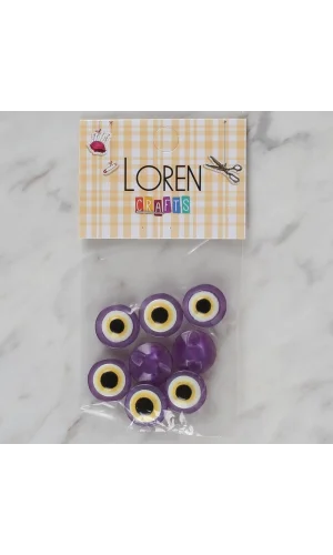 Loren Crafts mor 8 li nazar boncuğu düğme - 169