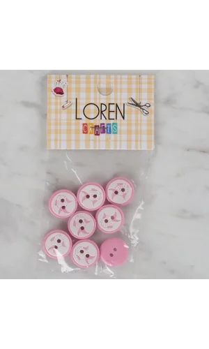 Loren Crafts pembe 8 li balık düğme - 571