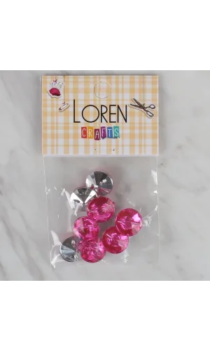 Loren Crafts pembe 8 li düğme - 203