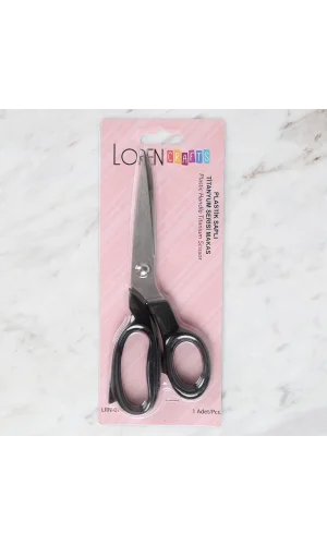 Loren Crafts Plastik Saplı Titanyum Makas Siyah LR
