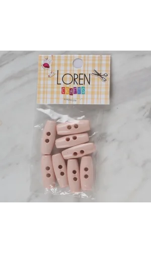 Loren Crafts pudra pembe 8 li çoban düğmesi - 70