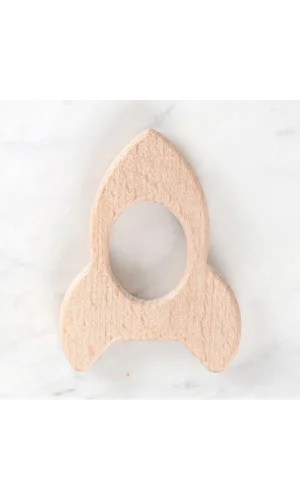 Loren Crafts Roket Figürlü Organik Ahşap Diş Kaşıy