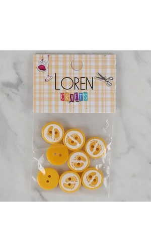 Loren Crafts sarı 8 li ayak izi düğme - 443