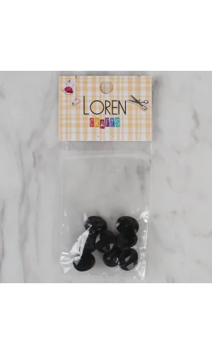 Loren Crafts siyah 8 li düğme - 230