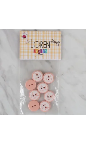 Loren Crafts somon 8 li balık düğme - 569