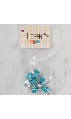 Loren Crafts turkuaz 8 li düğme - 234