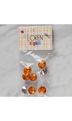 Loren Crafts turuncu 8 li düğme - 205