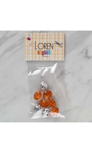 Loren Crafts turuncu 8 li düğme - 241