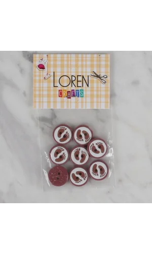 Loren Crafts vişne çürüğü 8 li ayak izi düğme - 43