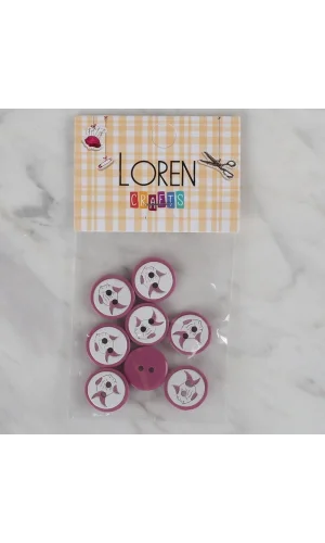 Loren Crafts vişne çürüğü 8 li balık düğme - 572