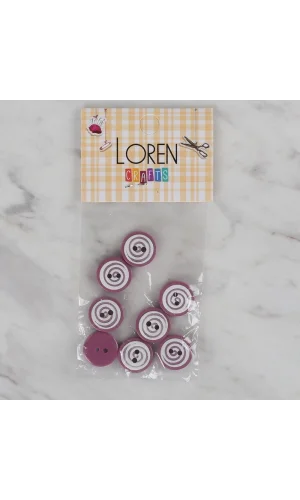 Loren Crafts vişne çürüğü 8 li yuvarlak düğme - 44