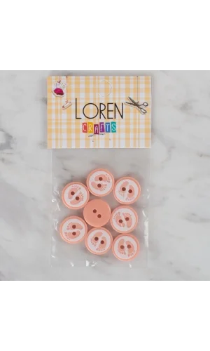 Loren Crafts yavruağzı 8 li ayak izi düğme - 434