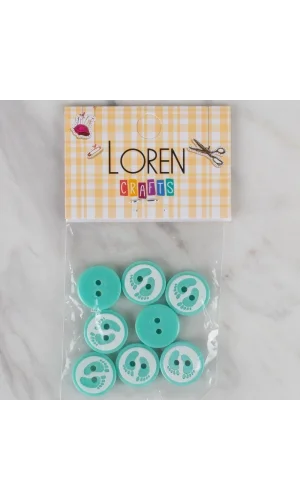 Loren Crafts yeşil 8 li ayak izi düğme - 442