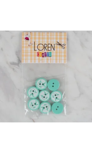Loren Crafts yeşil 8 li balık düğme - 578
